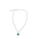 Colar Splendya Coração Cravejado Verde 35Cm