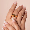 Anel Splendya Liso Dourado Regulável com Banho em Ouro 18k