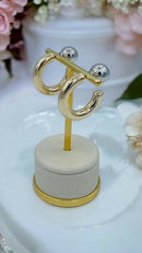 Brinco Argola Invertida Fine Dois Banhos