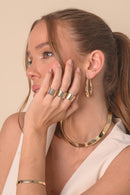 Bracelete Splendya Aro Achatado com Banho em Ouro 18k