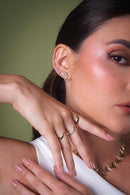 Kit Trio de Brincos Fluir Liso com Banho em Ouro 18k