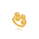 Anel Bolas Lisas com Banho em Ouro !