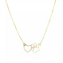 Colar Splendya Patinha e Coração Pet (21cm+5CM) com Banho em Ouro 18k.