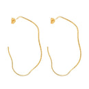 Argola Dourada Ondulada Assimétrica