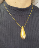 Colar Gota Oca Grande 45Cm com banho em Ouro 18K