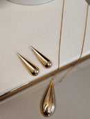 Colar Gota Oca Grande 45Cm com banho em Ouro 18K