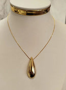 Colar Gota Oca Grande 45Cm com banho em Ouro 18K