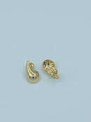 Brinco Gota Curva Oca Splendya Pequena Com Banho em Ouro 18K