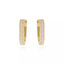 Brinco Splendya de Argola Articulada Cravejada de Zirconias cristal (21MM) com Banho em Ouro