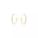 Brinco Splendya Meia Argola Com Banho em Ouro 18K Cravejado de Zircônias (23MM)