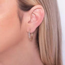 Brinco Splendya Meia Argola Com Banho em Ouro 18K Cravejado de Zircônias (23MM)