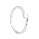 Anel Prateado Solitário Ponto de Luz Zircônia