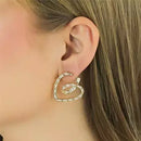 Brinco Splendya Coração Cravejado com Banho em Ouro 18k