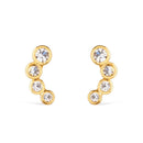 Brinco Dourado com 4 Pontos de Luz em Zircônia