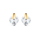 Brinco Dourado de Pedra Zircônia em formato de Coração