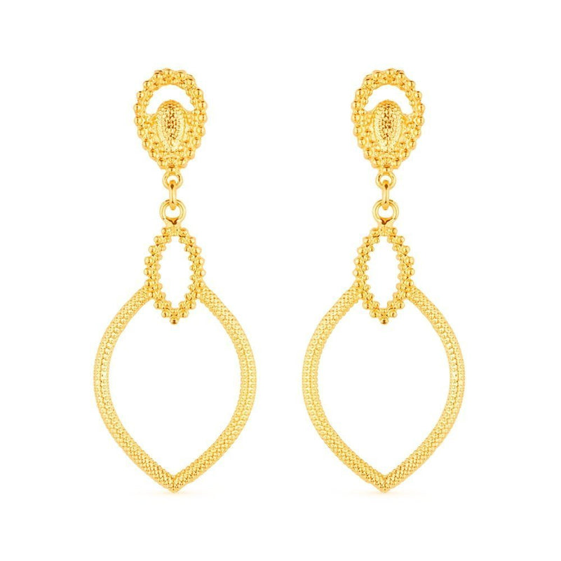 Brinco Dourado Luxo Gota de Gala