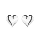 Brinco Prateado de Coração Médio