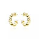 Brinco Splendya Meia Argola Torcido (30MM) com Banho em Ouro