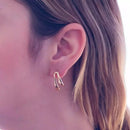 Brinco Splendya Liso Orgânico com Banho em Ouro 18k