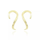 Brinco Splendya Liso Meio Coração com Banho em Ouro 18k