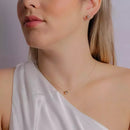 Conjunto Splendya Coração com Zircônia (7MM) com Banho em Ouro