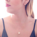 Conjunto Splendya Coração Cravejado de Zircônia com Banho em Ouro