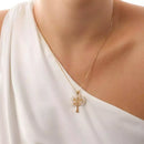 Colar Splendya Árvore da Vida Cravejado de Zirconias com Banho em Ouro 18K