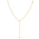 Colar Dourado Gravatinha com Pontos de Luz em Zircônia