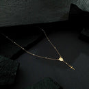 Colar Dourado Religioso Terço Cruz e Pérolas