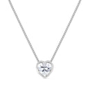 Colar Prateado de Pedra Natural em formato de Coração