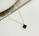 Colar Splendya Trevo Preto com Banho em Ouro 18k