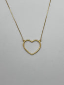 Colar Dourado de Coração Vazado Arco