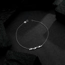 Tornozeleira Prateada 3 Corações Lisa