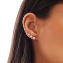 Trio de Brincos Pontos de Luz (3/4/5MM) com Banho em Ouro 18k