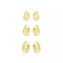 Trio de Brinco de Argolinhas Lisas Splendya com Banho em Ouro 18k