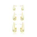 Trio de Meia Argola Splendya com Banho em Ouro 18k