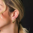 Trio de Meia Argola Splendya com Banho em Ouro 18k